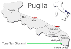 Map of Torre San Giovanni, the map Torre San Giovanni, where there is Torre San Giovanni